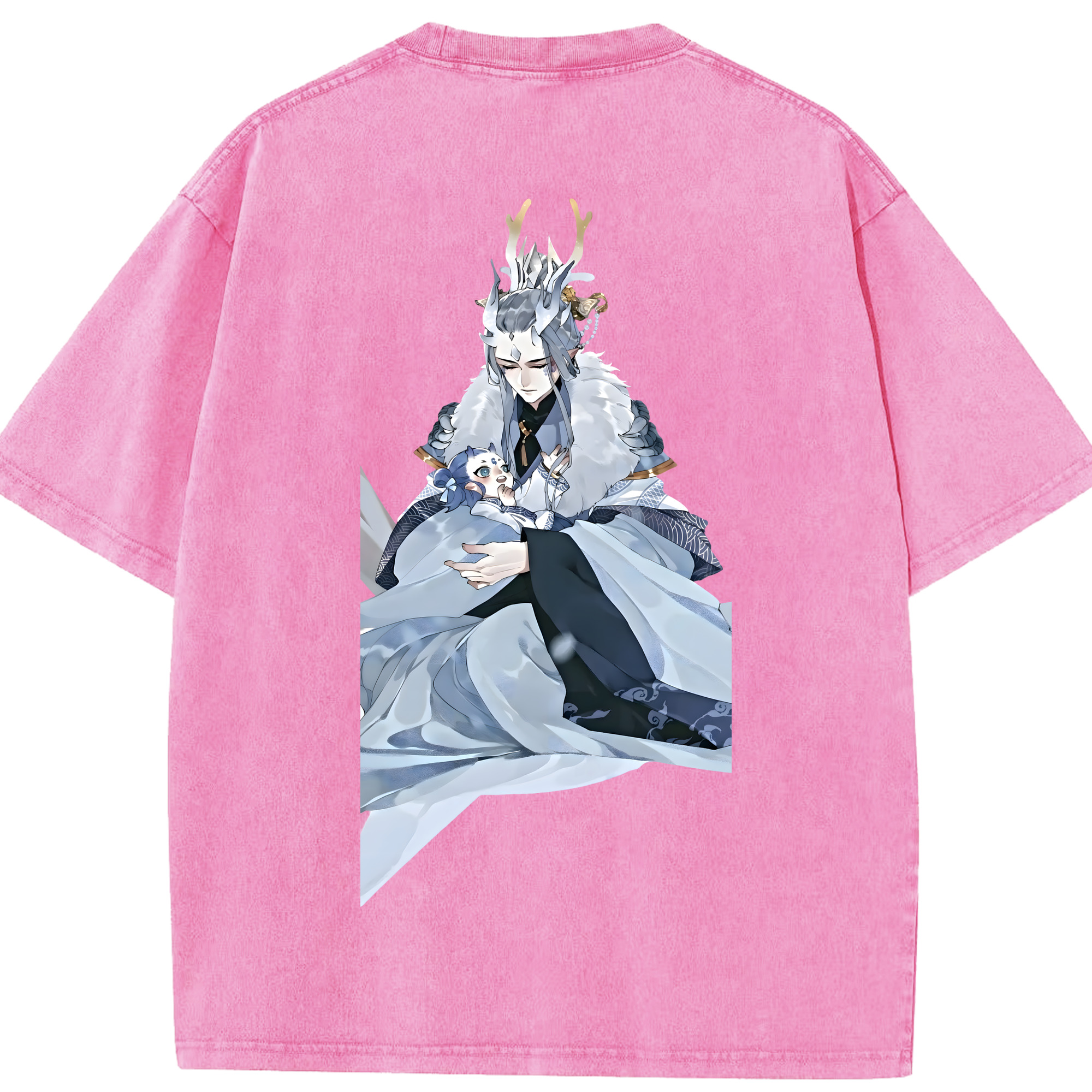 （画像用） Ne Zha 2 ナタ 魔童の大暴れ 綿100% ヴィンテージ風 半袖Tシャツ（背面プリント）